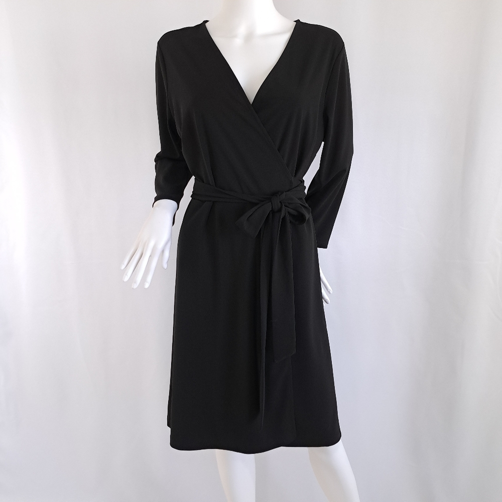 Ann Taylor Longsleeve Black Wrap Dress